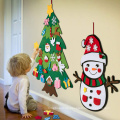 YM DIY Felt Christmas Tree & Snowman Set - 2 Pack Xmas Gifts for Kids - Wall Hanging Detachable Felt Christmas Tree for Toddlers